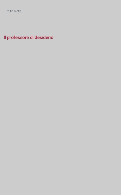 Il professore di desiderio