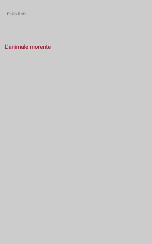 L'animale morente